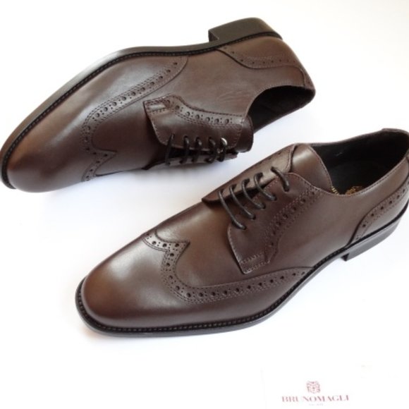 New $375 Dark Brown BRUNO MAGLI Men\'s Shoes Size 9.5 M (43 Eu) Made in Ita…